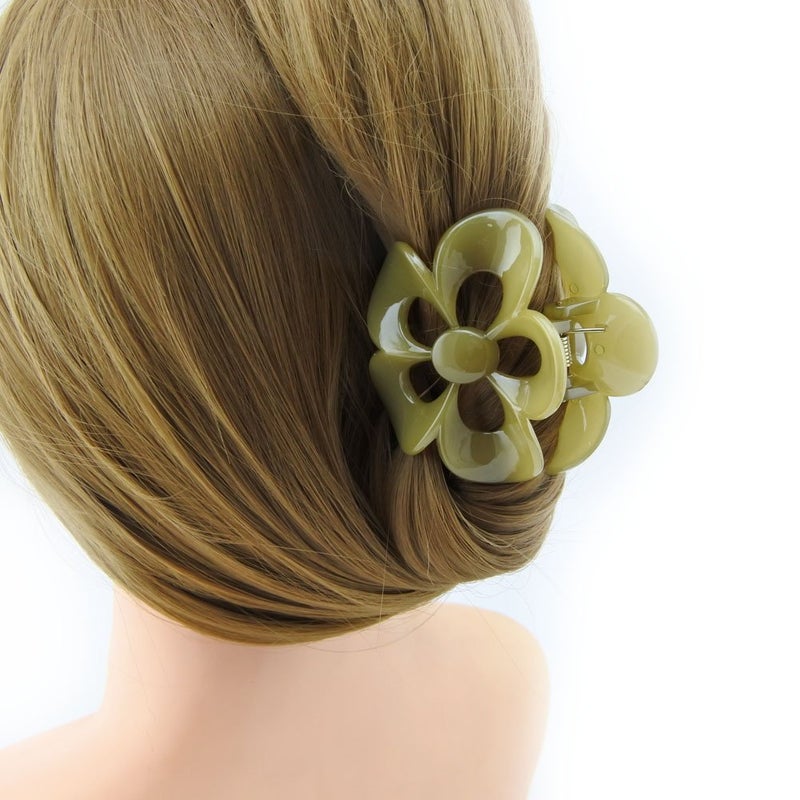 Meilliwish Flower Beautiful Hair Claw Clip for Women 1 PCS(D68)(Yellow) - Image 4
